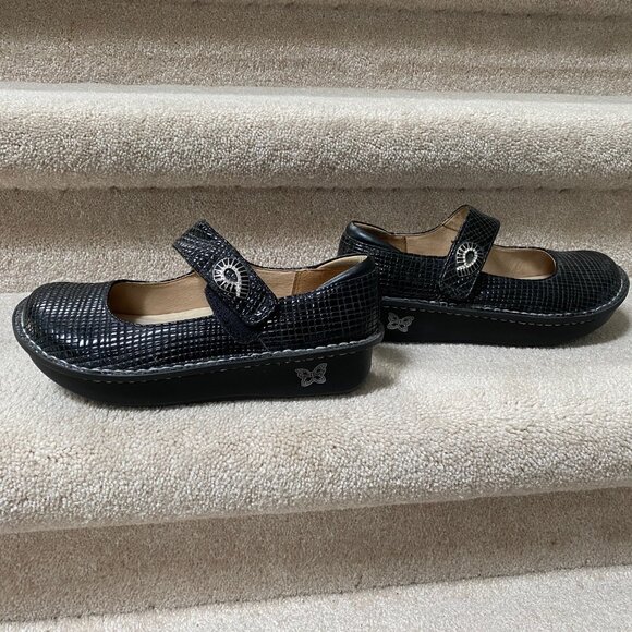 Alegria Paloma Black Dazzler Shoe Mary Jane  School Size 38  US 7 FREE Jacket - Picture 6 of 11